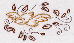 Bird flying in the wind machine embroidery design