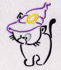 witch kitty embroidery design