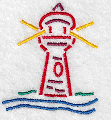 lighthouse embroidery design