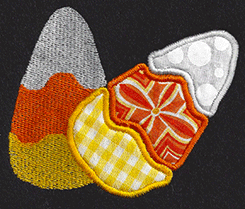 applique candy corn embroidery design