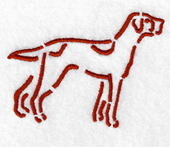 hunting dog embroidery design