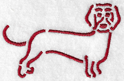 Weiner dog embroidery design