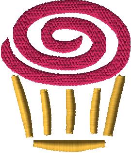 Cupcake embroidery design