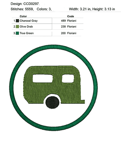 camper embroidery design