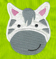 zebra applique embroidery design