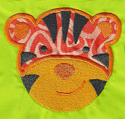 tiger applique embroidery design