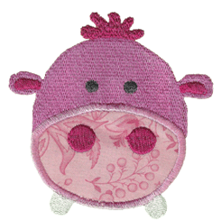 hippo applique embroidery design