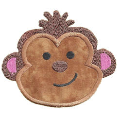 monkey applique embroidery design