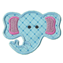 elephant applique embroidery design