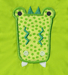 alligator applique embroidery design