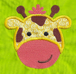 giraffe applique embroidery design