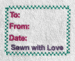 Quilt Label Embroidery Design