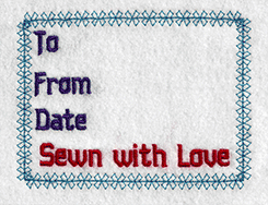 Quilt Label Embroidery Design