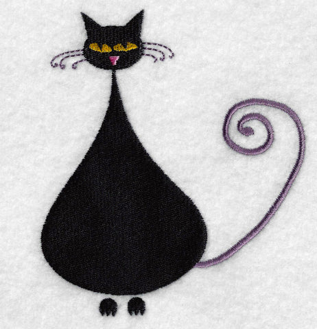 Black Cat Embroidery Design