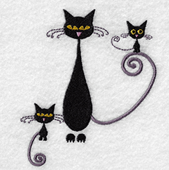 Black Cat Embroidery Design