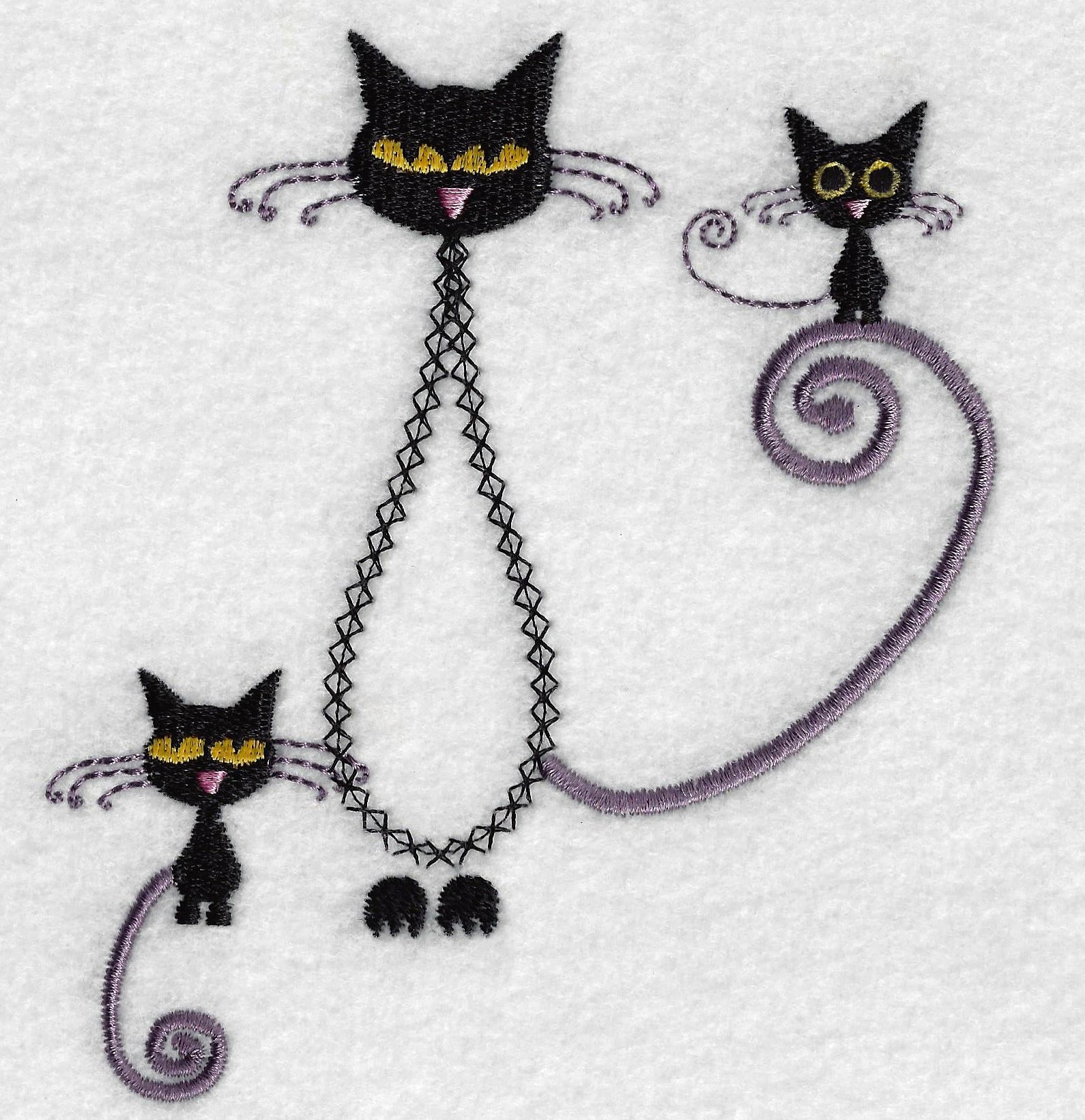 Vintage Cat Embroidery Design