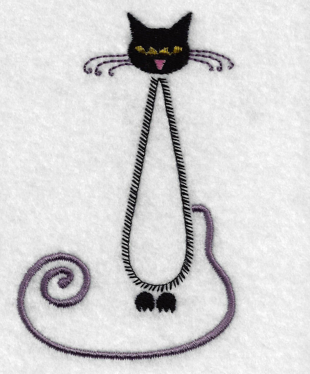 Vintage Cat Embroidery Design