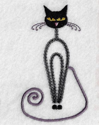 Vintage Cat Embroidery Design