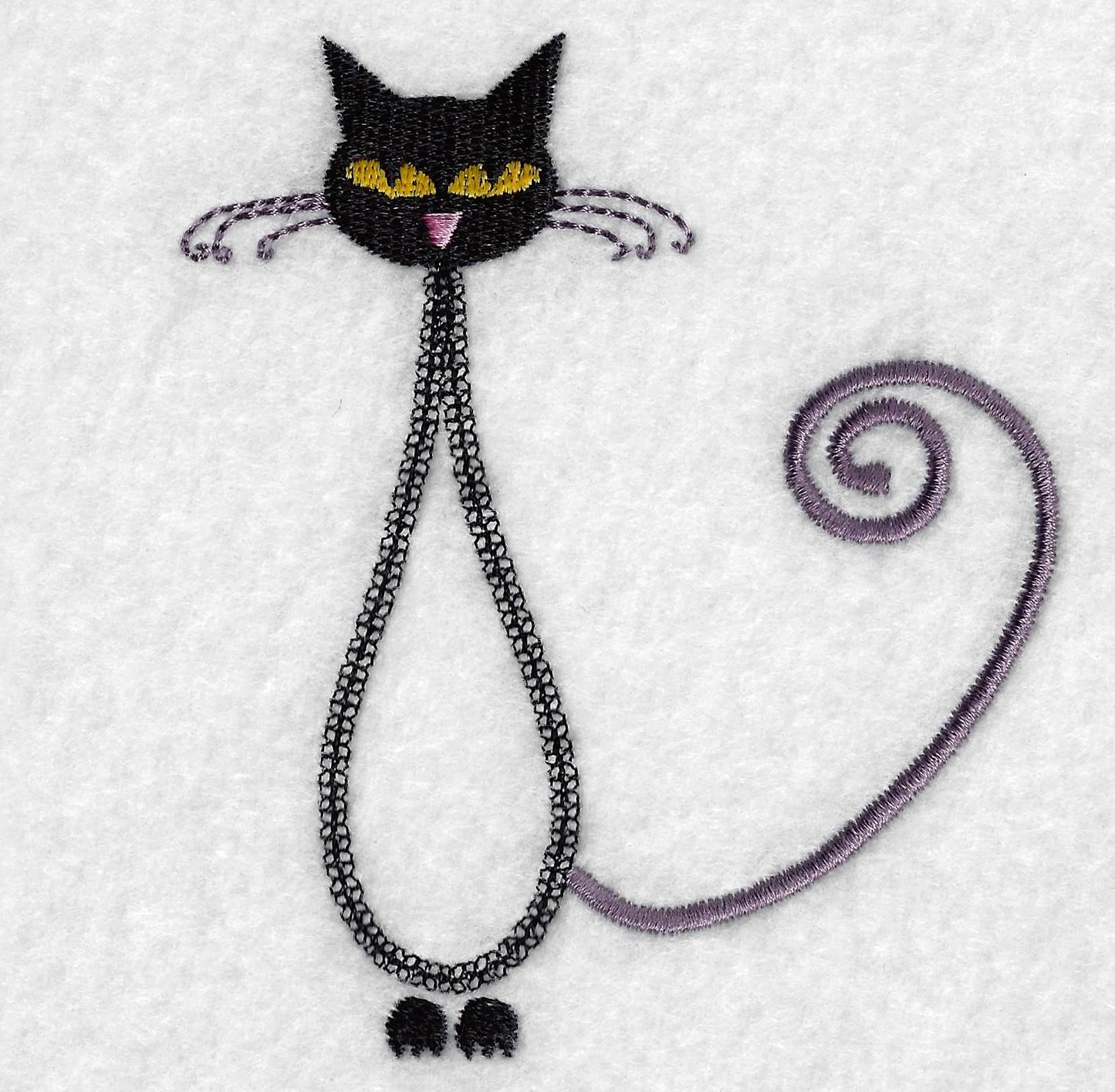 Vintage Cat Embroidery Design