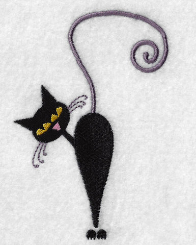 Black Cat Embroidery Design