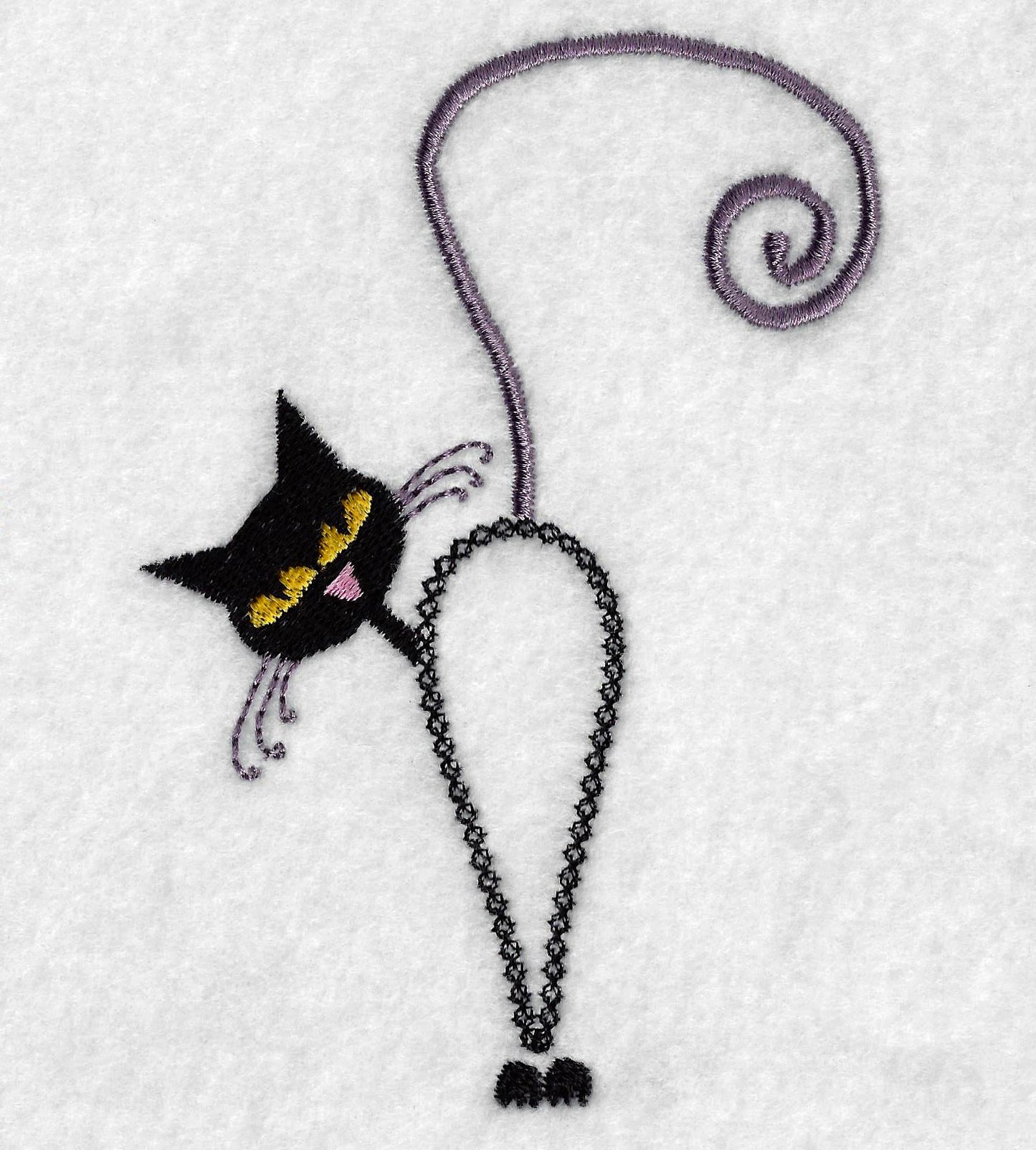 Vintage Cat Embroidery Design