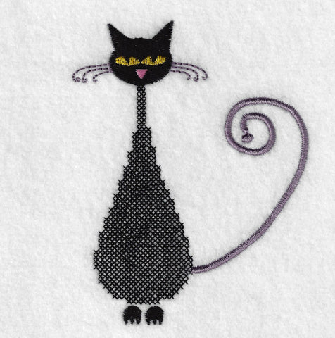 Vintage Cat Embroidery Design