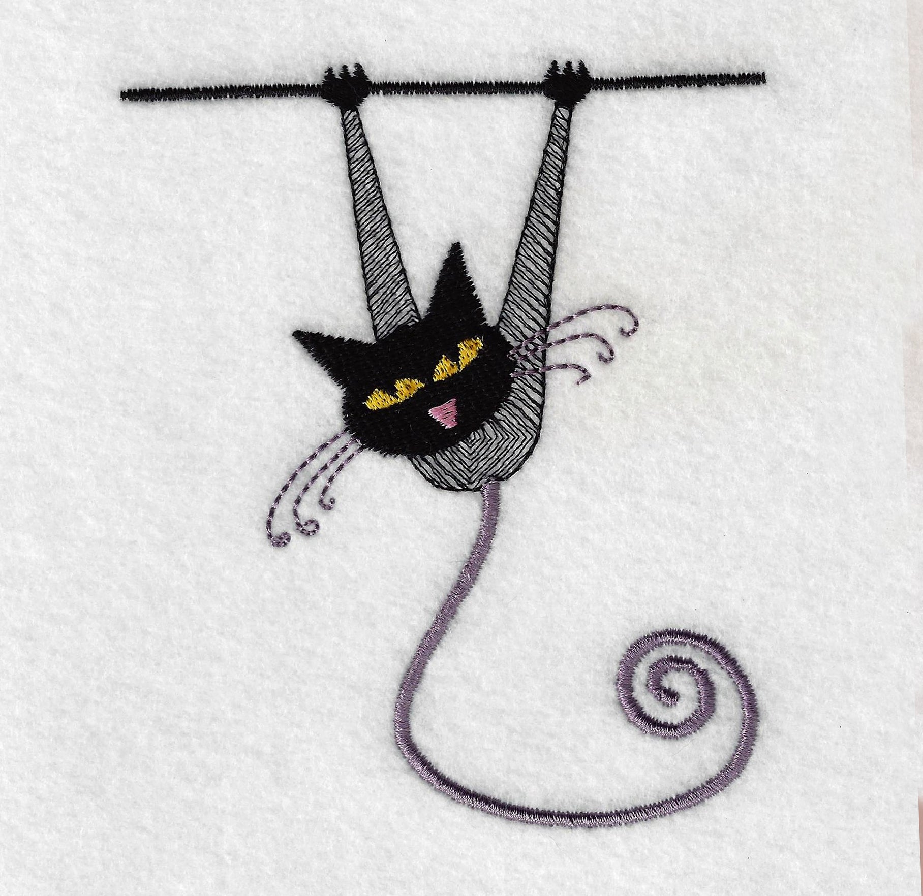 Vintage Cat Embroidery Design