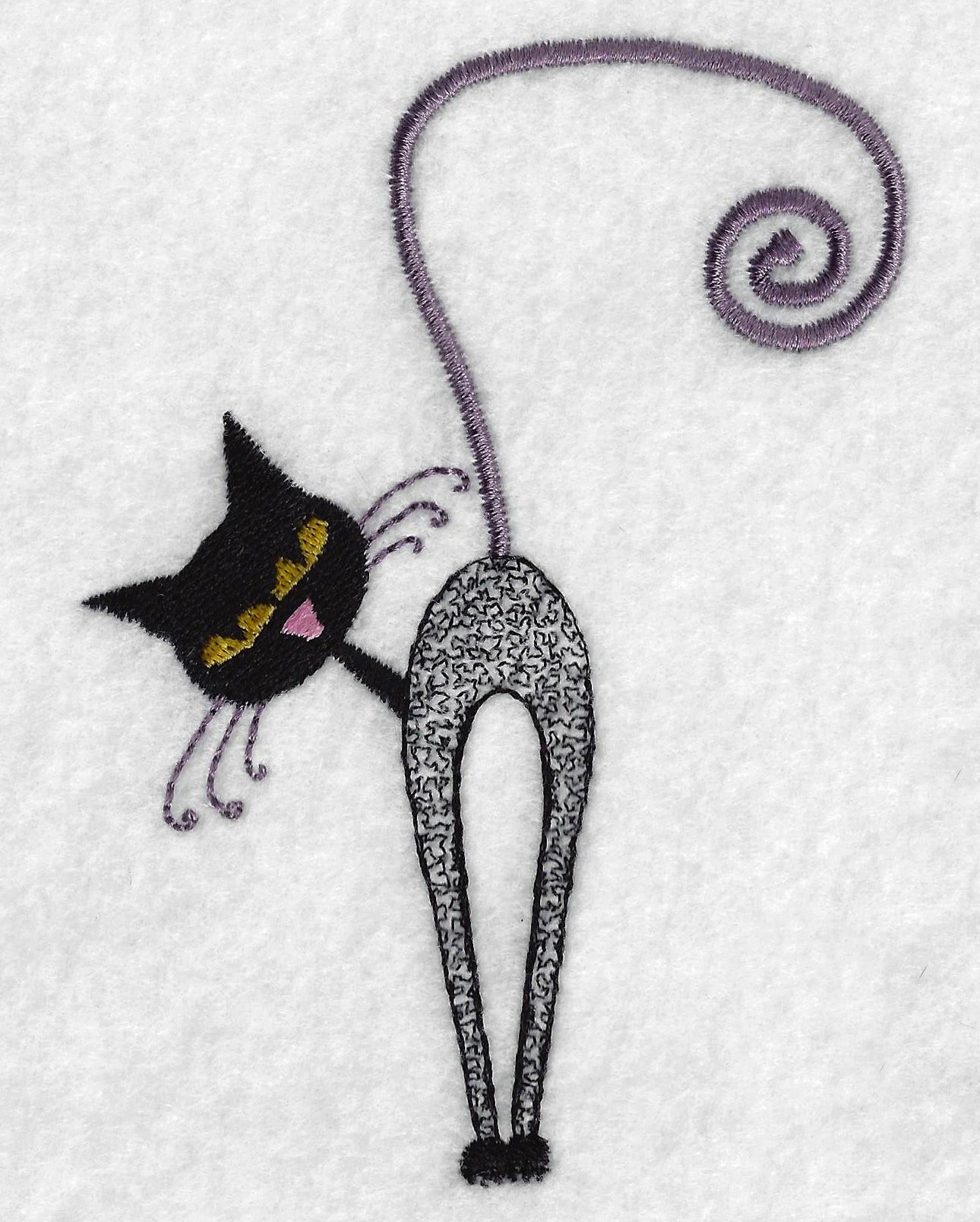 Vintage Cat Embroidery Design