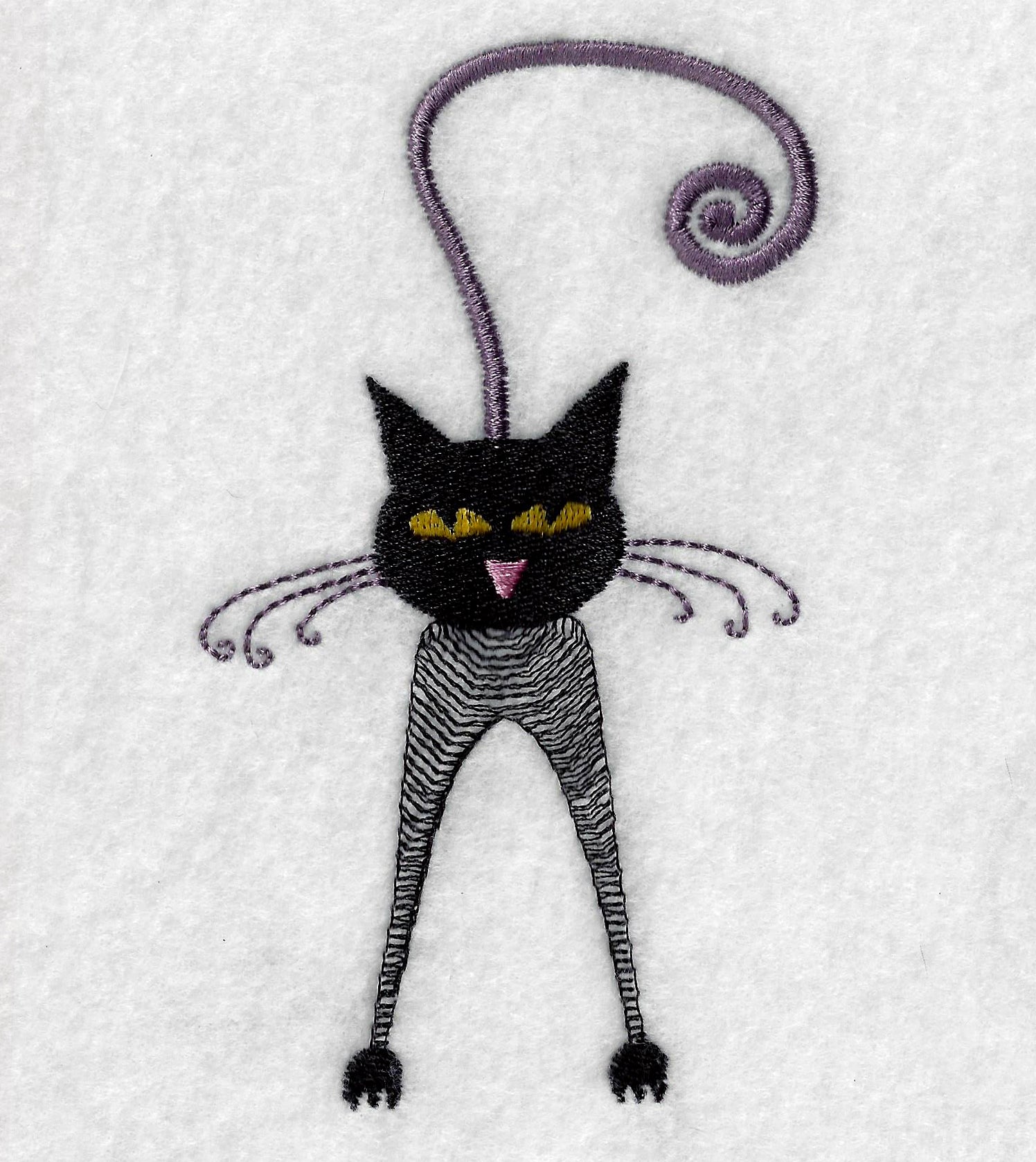 Vintage Cat Embroidery Design