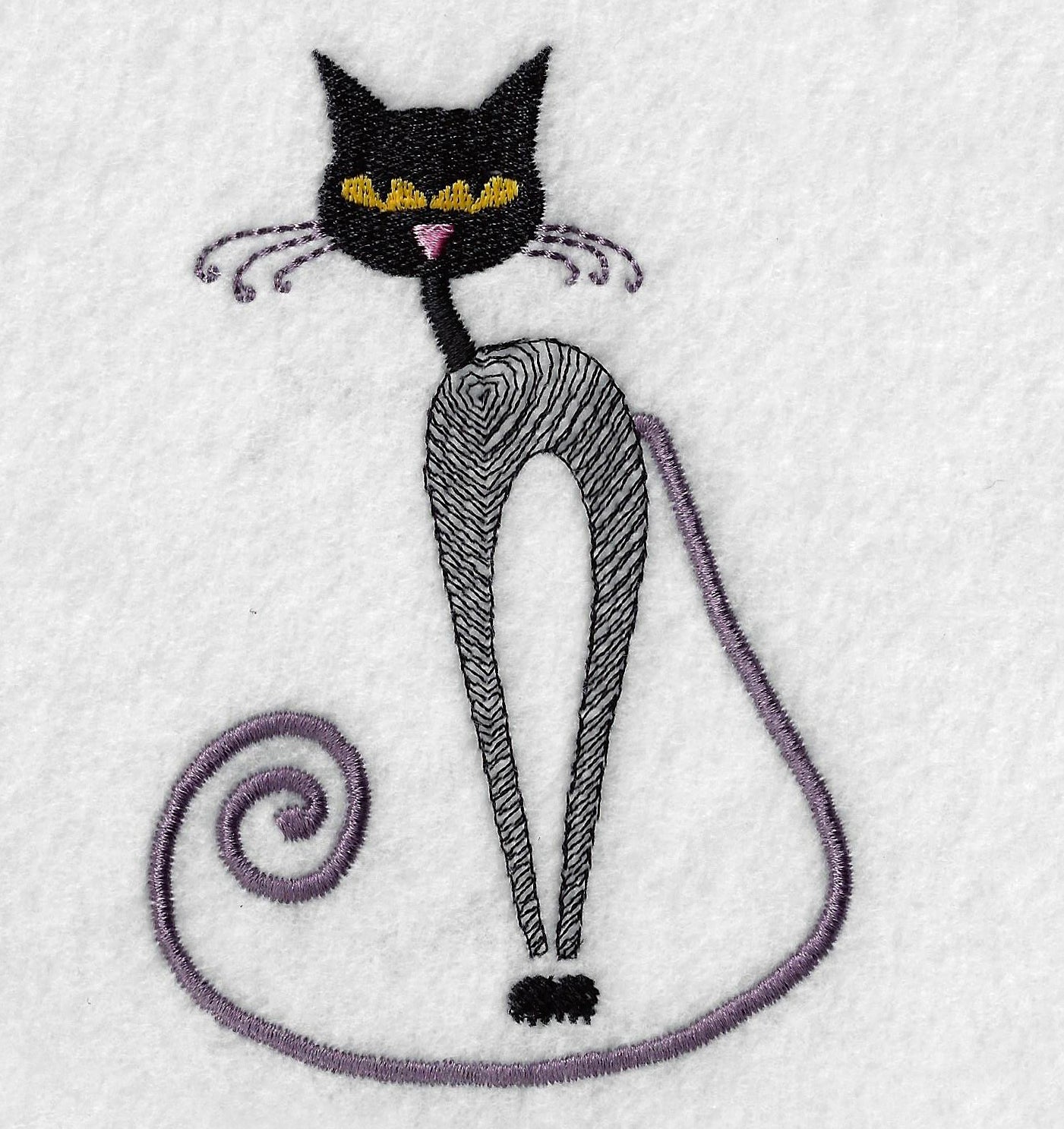 Vintage Cat Embroidery Design