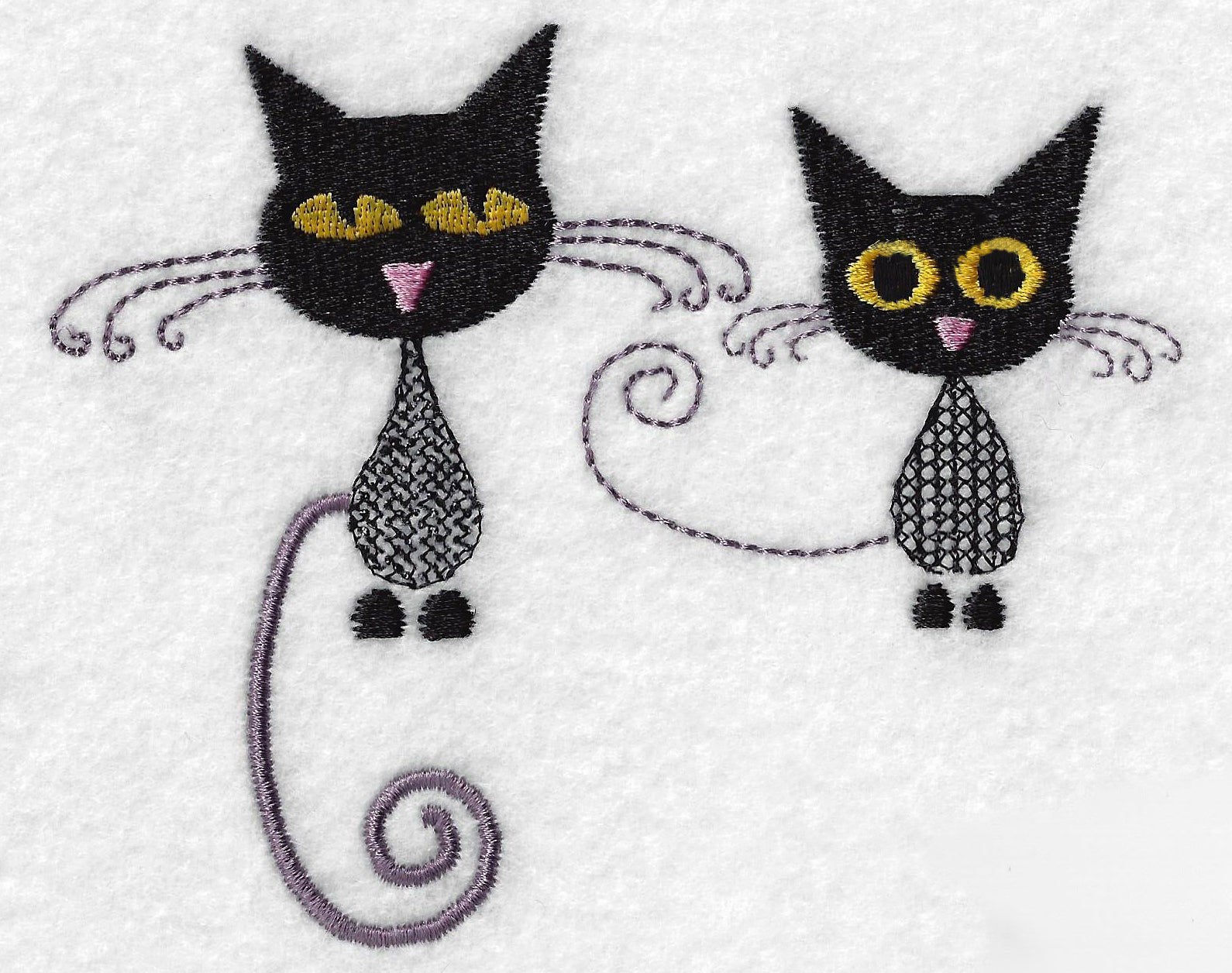 Vintage Cat Embroidery Design