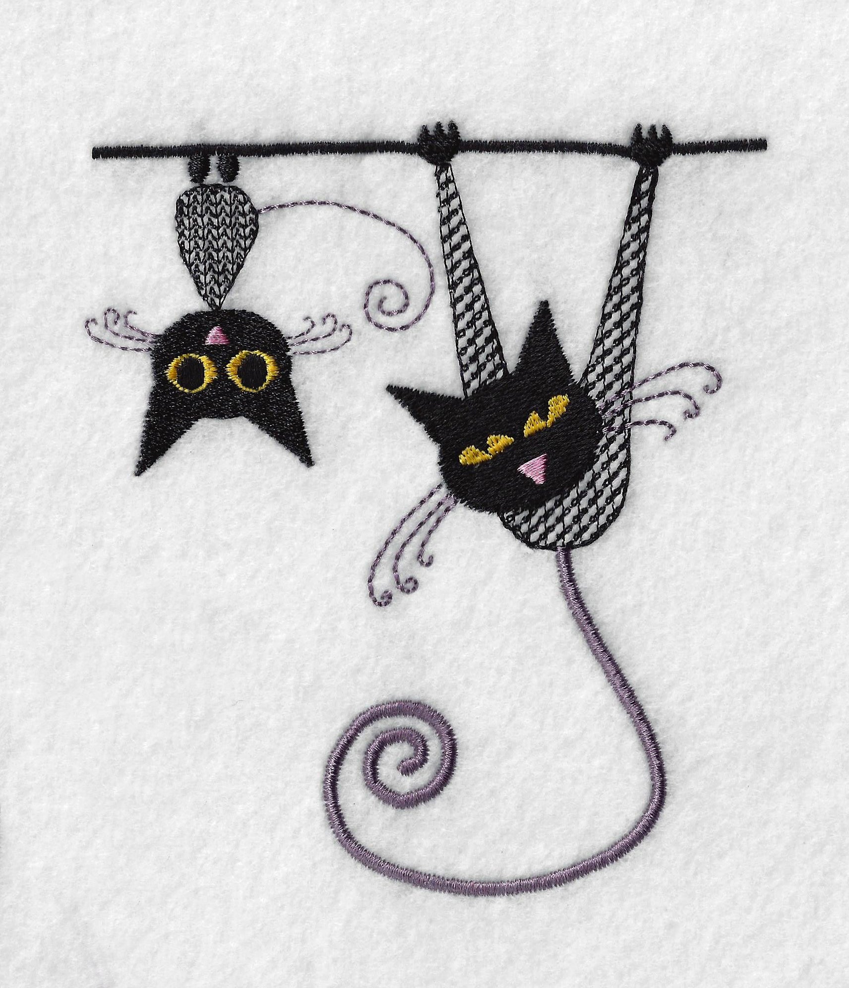 Vintage Cat Embroidery Design