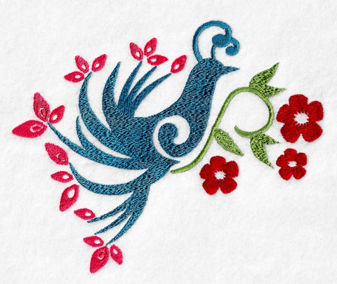 floral bird embroidery design
