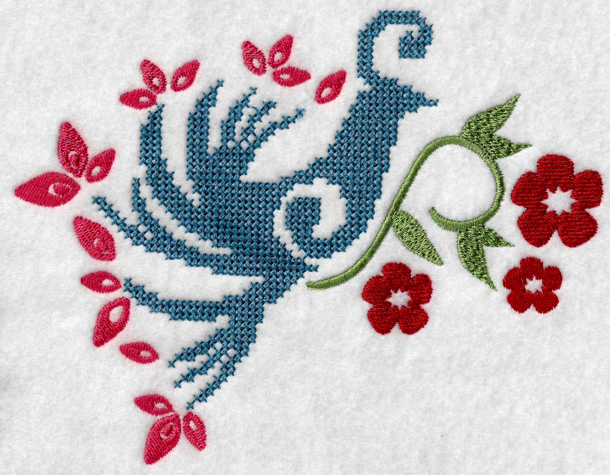 bird cross stich embroidery design