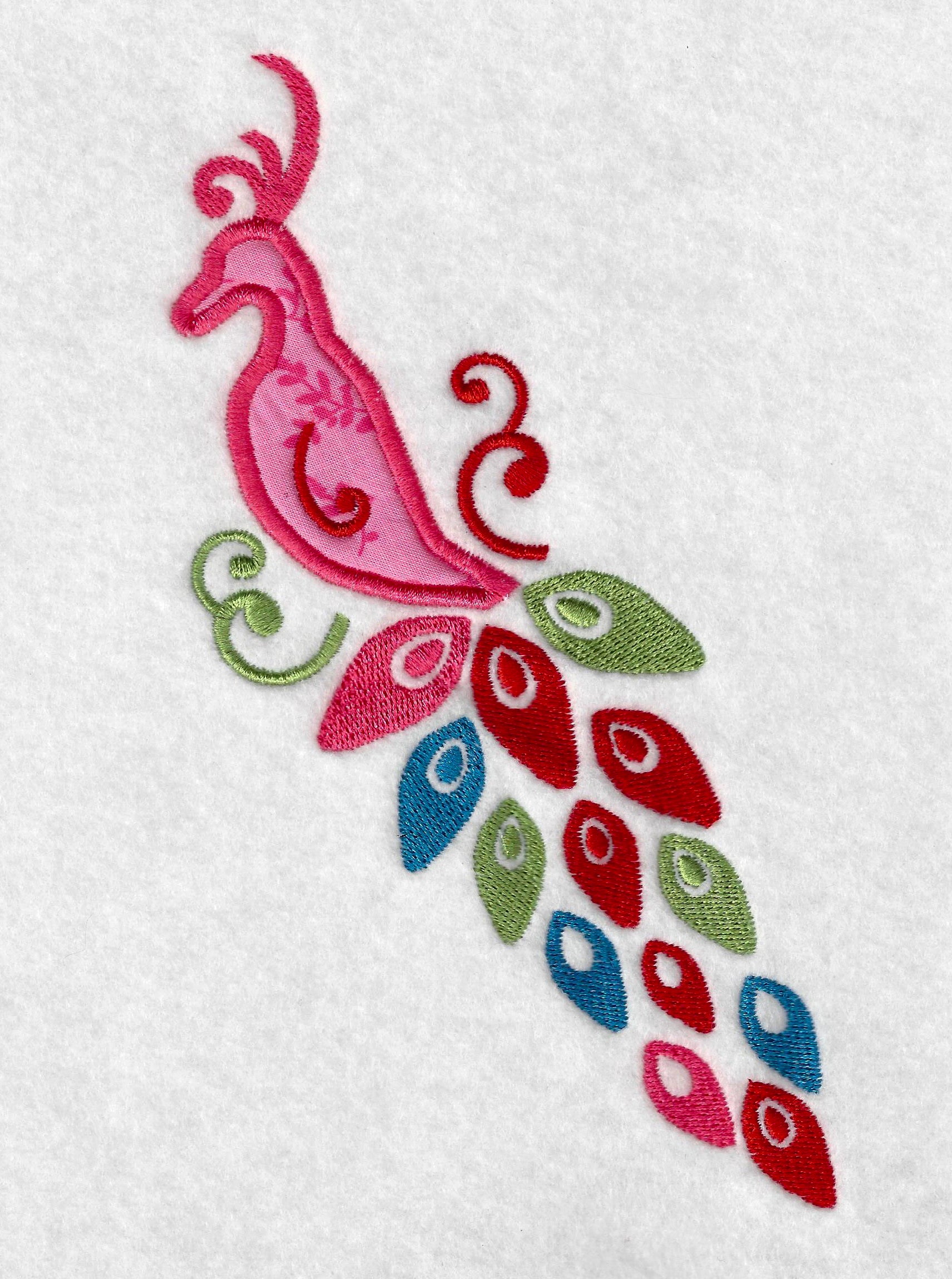 bird applique embroidery design