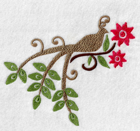 floral bird embroidery design