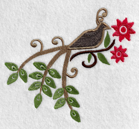bird applique embroidery design