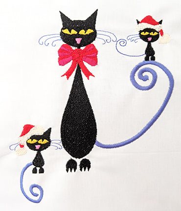 Christmas Cats Embroidery Designs