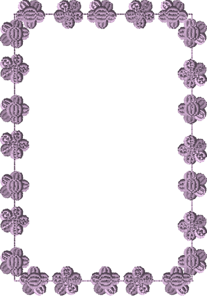 Flower border Quilt Label Embroidery Design