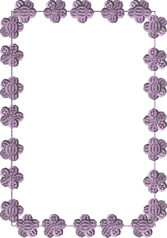 Flower border Quilt Label Embroidery Design