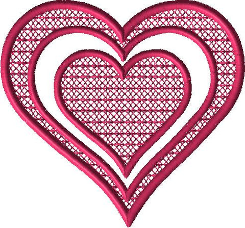 Heart Knockdown Free Embroidery Design