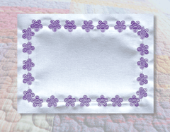 Flower border Quilt Label Embroidery Design