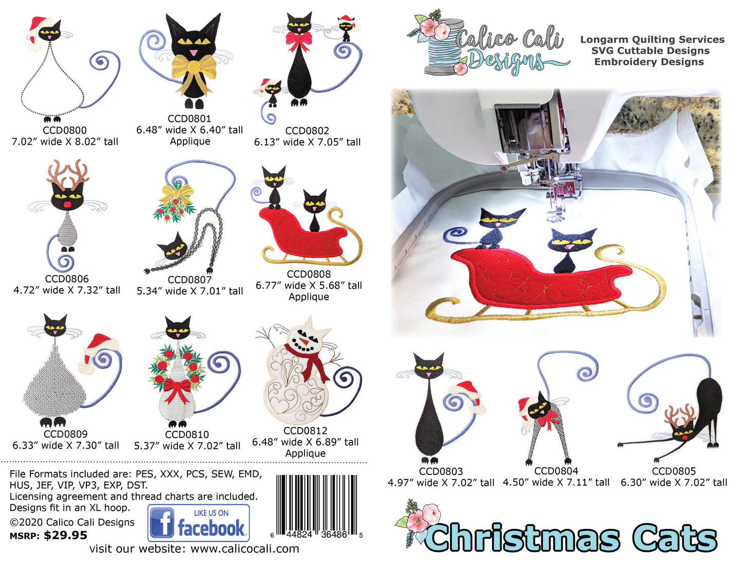 Christmas Cats Embroidery Designs