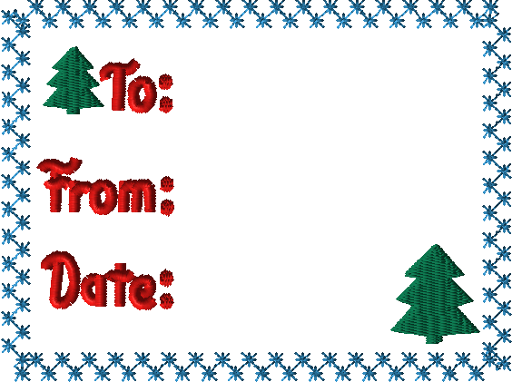 Christmas Quilt Label embroidery design