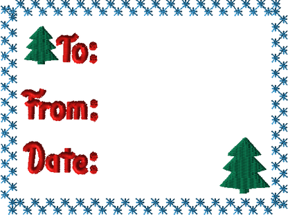 Christmas Quilt Label embroidery design