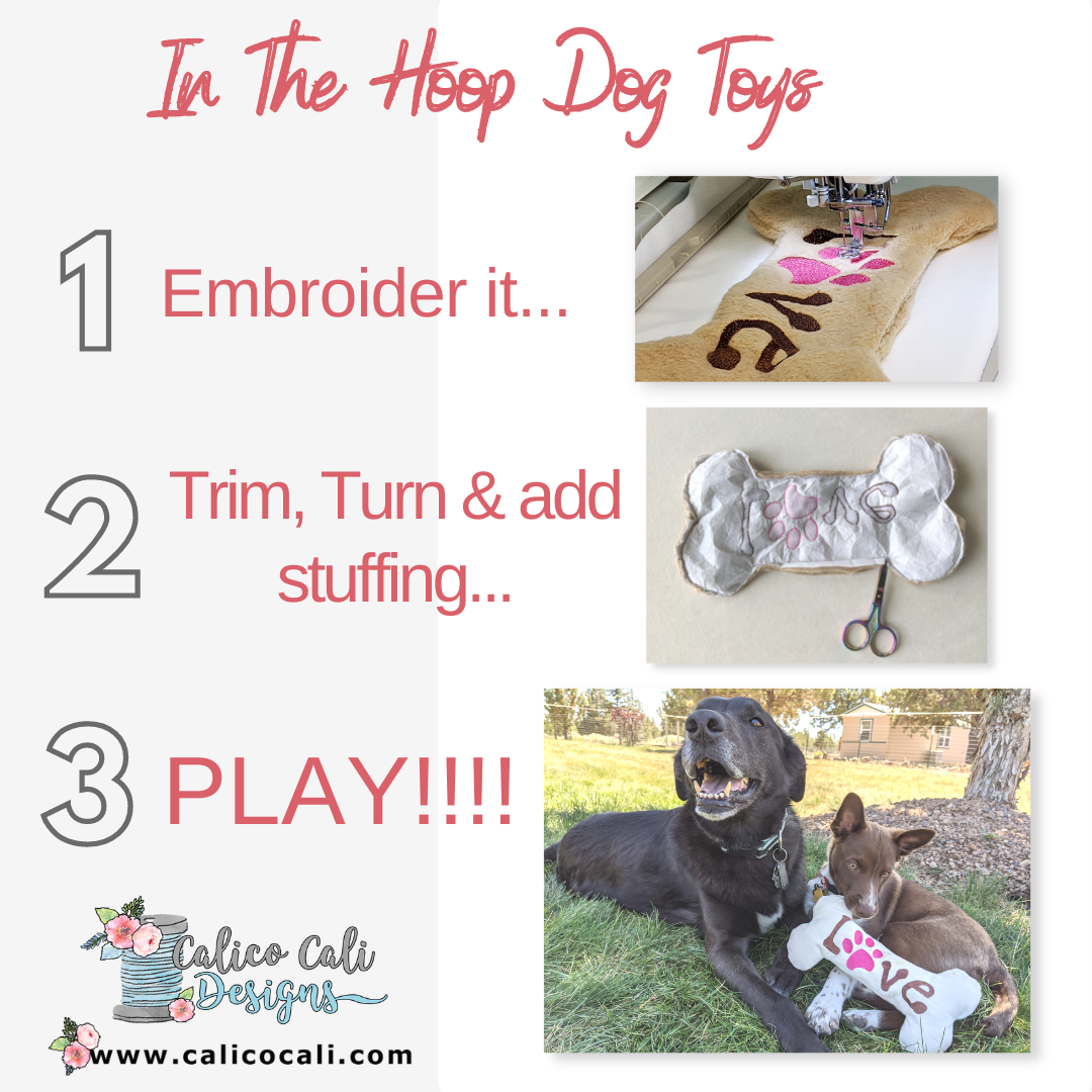 Large Hoop - ITH Dog Bone Toys embroidery designs