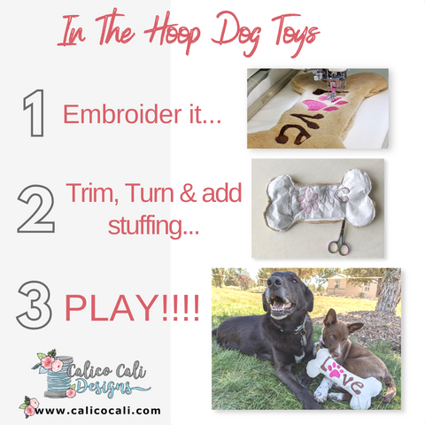 5X7 Hoop - In The Hoop Dog Bone Toys Embroidery Designs