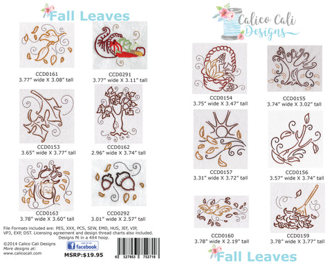 Fall Harvest Embroidery Designs