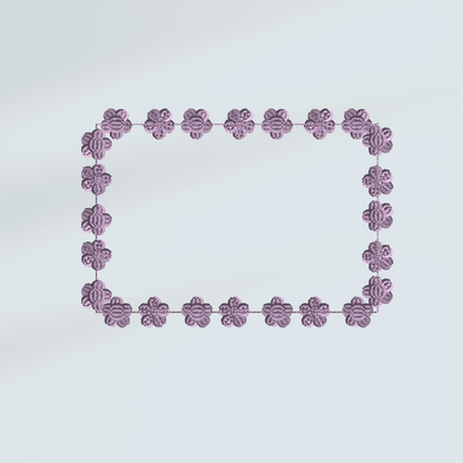 Flower border Quilt Label Embroidery Design