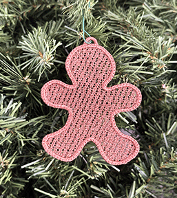 Lace Gingerbread Man Ornament Embroidery Design